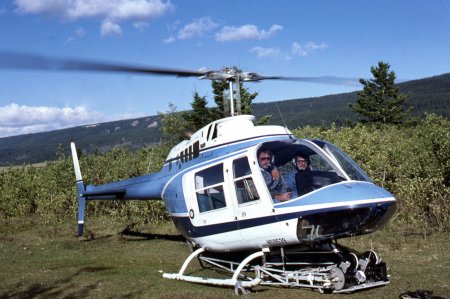 Photograph of Jeff Blyth's helicopter camera rig